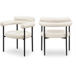 Meridian Furniture Blake Cream Vegan Leather Dining Chair (Set of 2)
