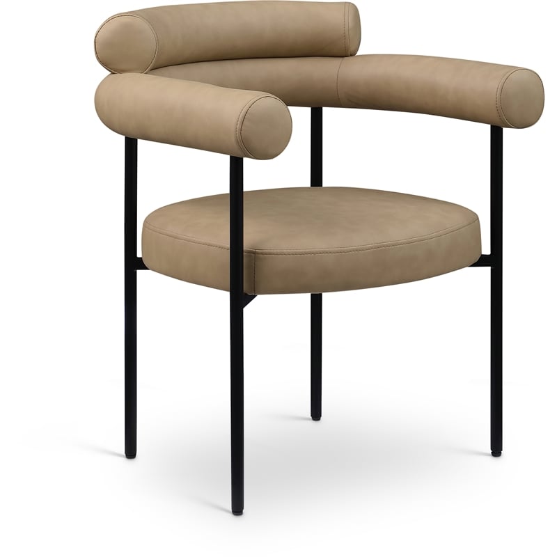 Meridian Furniture Blake Tan Vegan Leather Dining Chair (Set of 2)