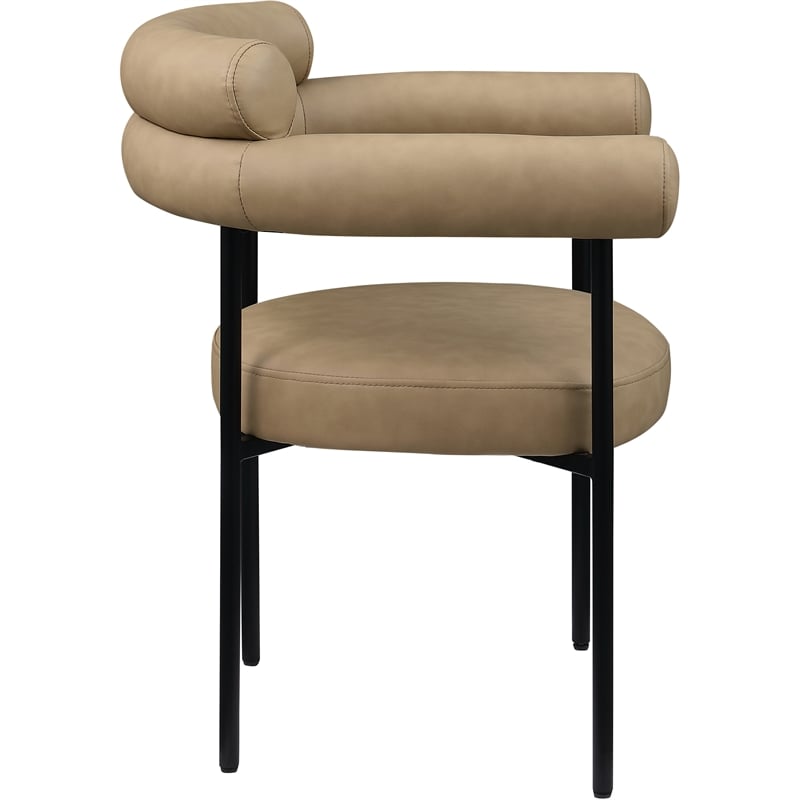 Meridian Furniture Blake Tan Vegan Leather Dining Chair (Set of 2)