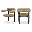 Meridian Furniture Blake Tan Vegan Leather Dining Chair (Set of 2)