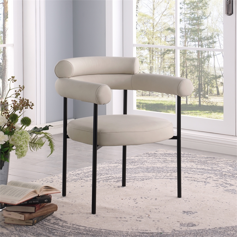 Meridian Furniture Blake Taupe Vegan Leather Dining Chair (Set of 2)