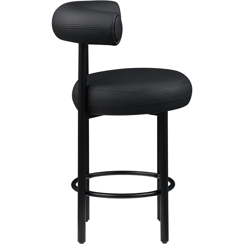 Meridian Furniture Bordeaux Black Vegan Leather Counter Stool (Set of 2)
