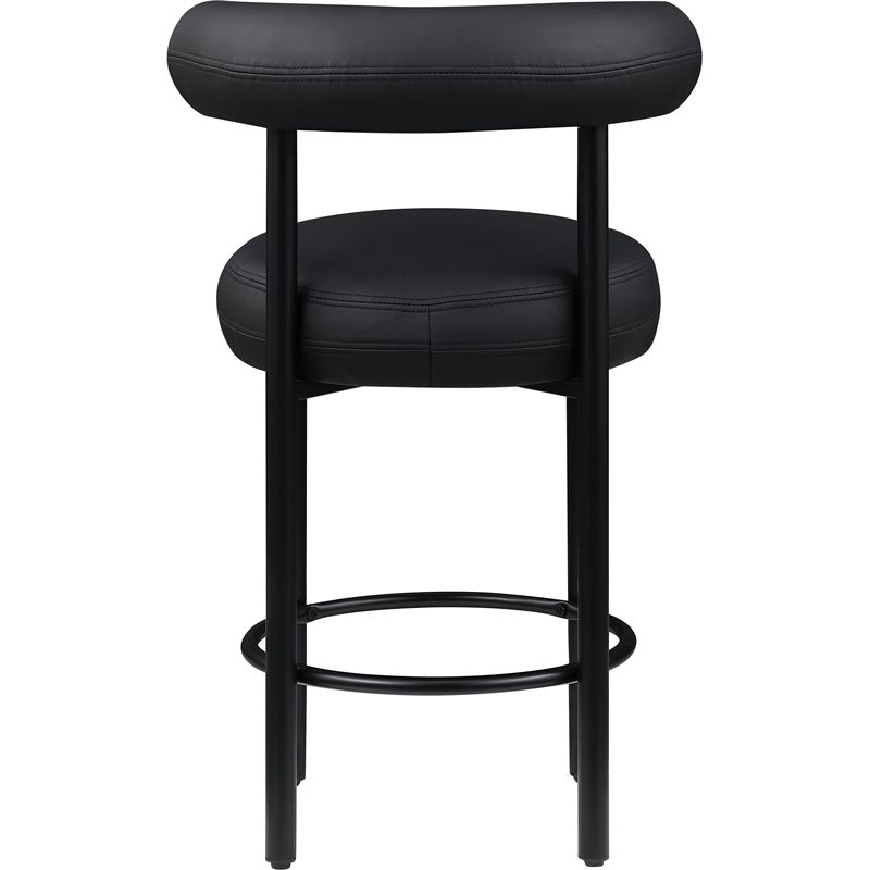 Meridian Furniture Bordeaux Black Vegan Leather Counter Stool (Set of 2)