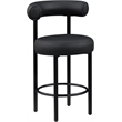 Meridian Furniture Bordeaux Black Vegan Leather Counter Stool (Set of 2)