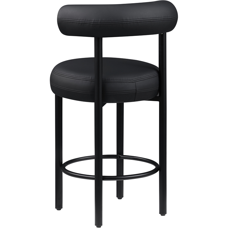 Meridian Furniture Bordeaux Black Vegan Leather Counter Stool (Set of 2)