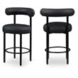 Meridian Furniture Bordeaux Black Vegan Leather Counter Stool (Set of 2)