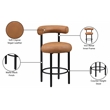 Meridian Furniture Bordeaux Cognac Vegan Leather Counter Stool (Set of 2)