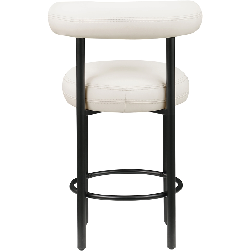 Meridian Furniture Bordeaux Cream Vegan Leather Counter Stool (Set of 2)