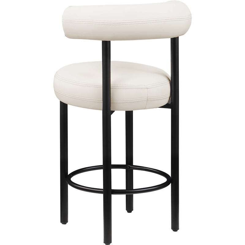 Meridian Furniture Bordeaux Cream Vegan Leather Counter Stool (Set of 2)