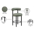 Meridian Furniture Bordeaux Green Vegan Leather Counter Stool (Set of 2)