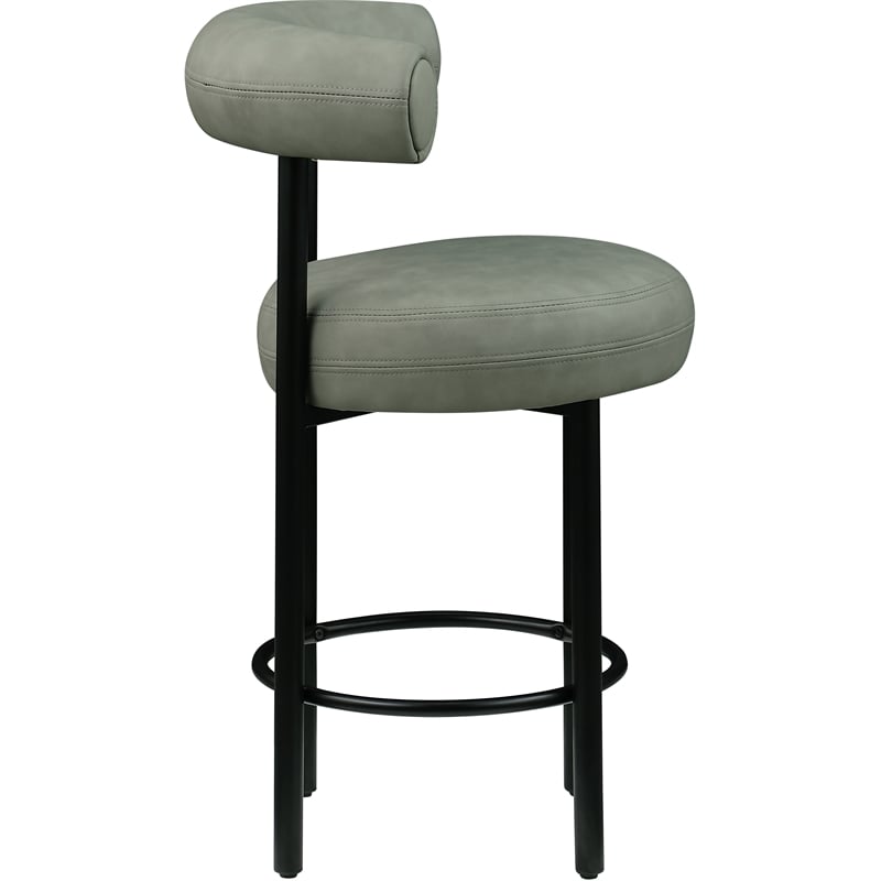 Meridian Furniture Bordeaux Green Vegan Leather Counter Stool (Set of 2)