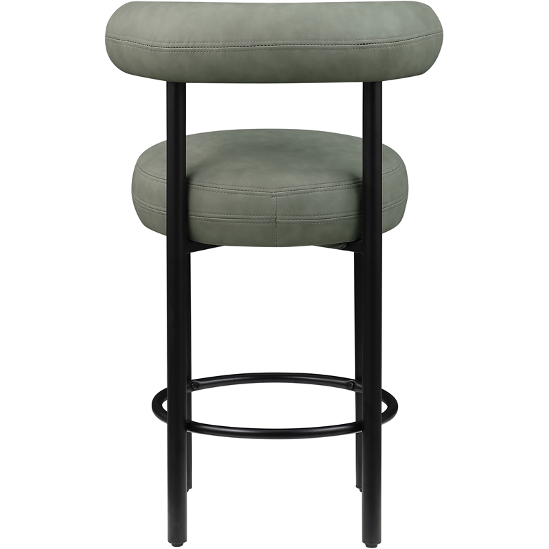Meridian Furniture Bordeaux Green Vegan Leather Counter Stool (Set of 2)