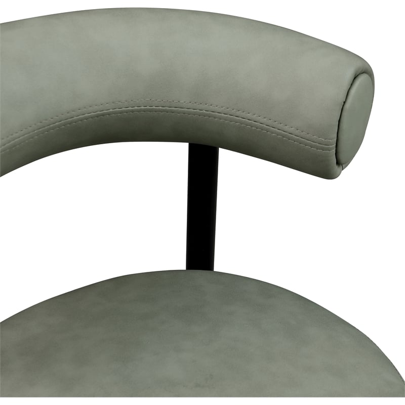 Meridian Furniture Bordeaux Green Vegan Leather Counter Stool (Set of 2)