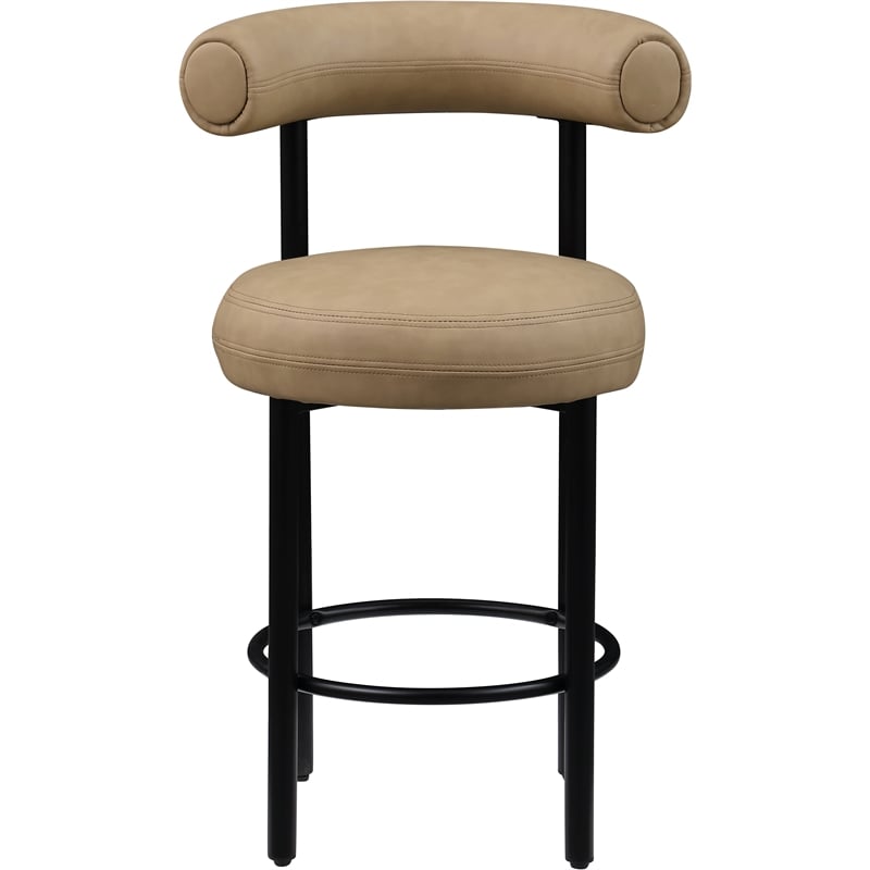 Meridian Furniture Bordeaux Tan Vegan Leather Counter Stool (Set of 2)