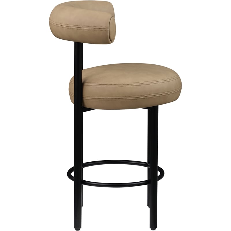Meridian Furniture Bordeaux Tan Vegan Leather Counter Stool (Set of 2)