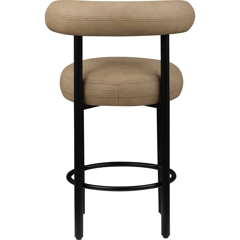 Meridian Furniture Bordeaux Tan Vegan Leather Counter Stool (Set of 2)