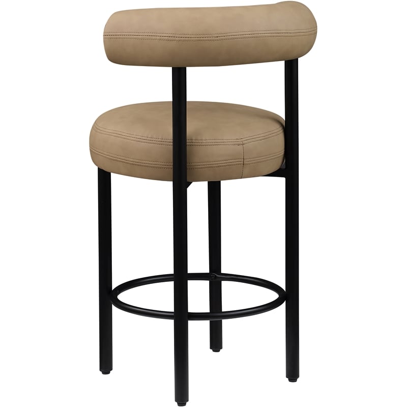 Meridian Furniture Bordeaux Tan Vegan Leather Counter Stool (Set of 2)