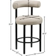 Meridian Furniture Bordeaux Taupe Vegan Leather Counter Stool (Set of 2)