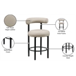 Meridian Furniture Bordeaux Taupe Vegan Leather Counter Stool (Set of 2)