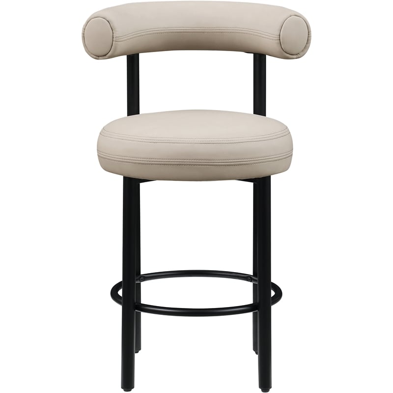 Meridian Furniture Bordeaux Taupe Vegan Leather Counter Stool (Set of 2)