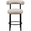 Meridian Furniture Bordeaux Taupe Vegan Leather Counter Stool (Set of 2)