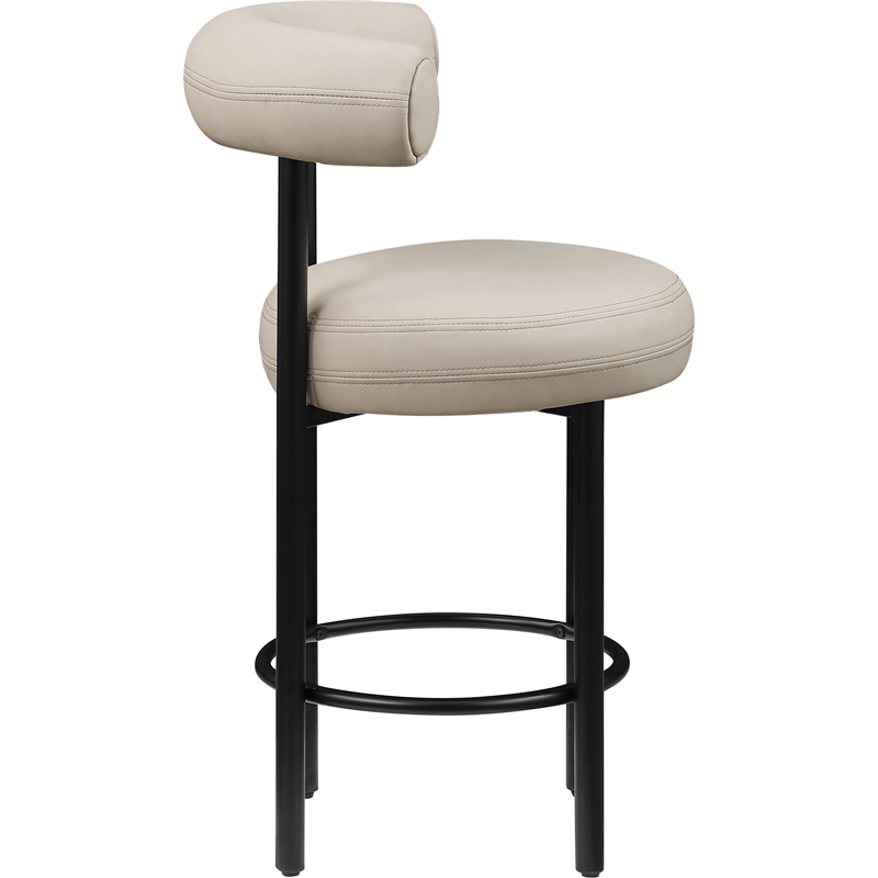 Meridian Furniture Bordeaux Taupe Vegan Leather Counter Stool (Set of 2)