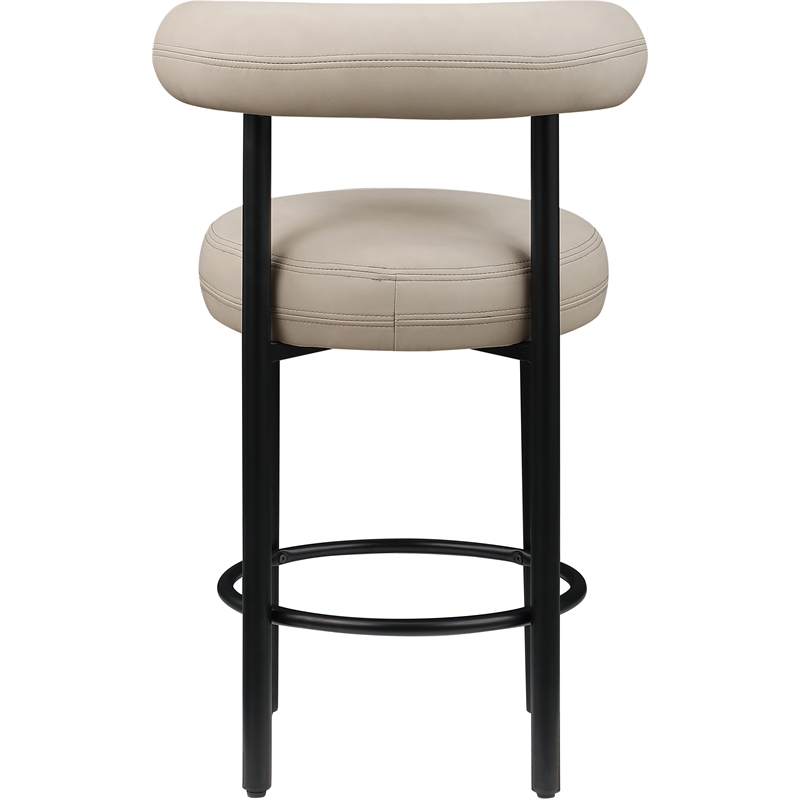 Meridian Furniture Bordeaux Taupe Vegan Leather Counter Stool (Set of 2)