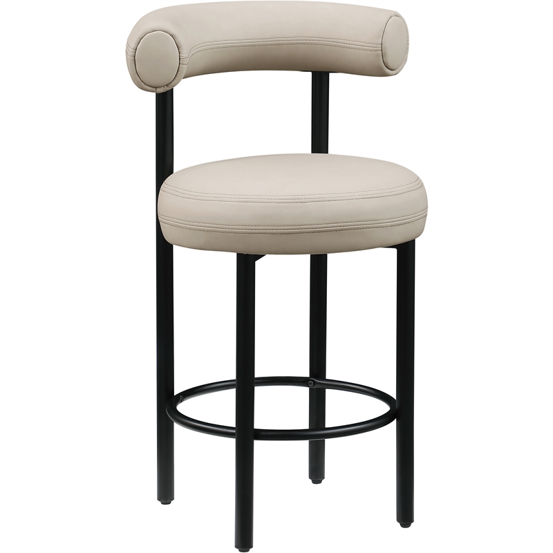 Meridian Furniture Bordeaux Taupe Vegan Leather Counter Stool (Set of 2)