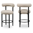 Meridian Furniture Bordeaux Taupe Vegan Leather Counter Stool (Set of 2)
