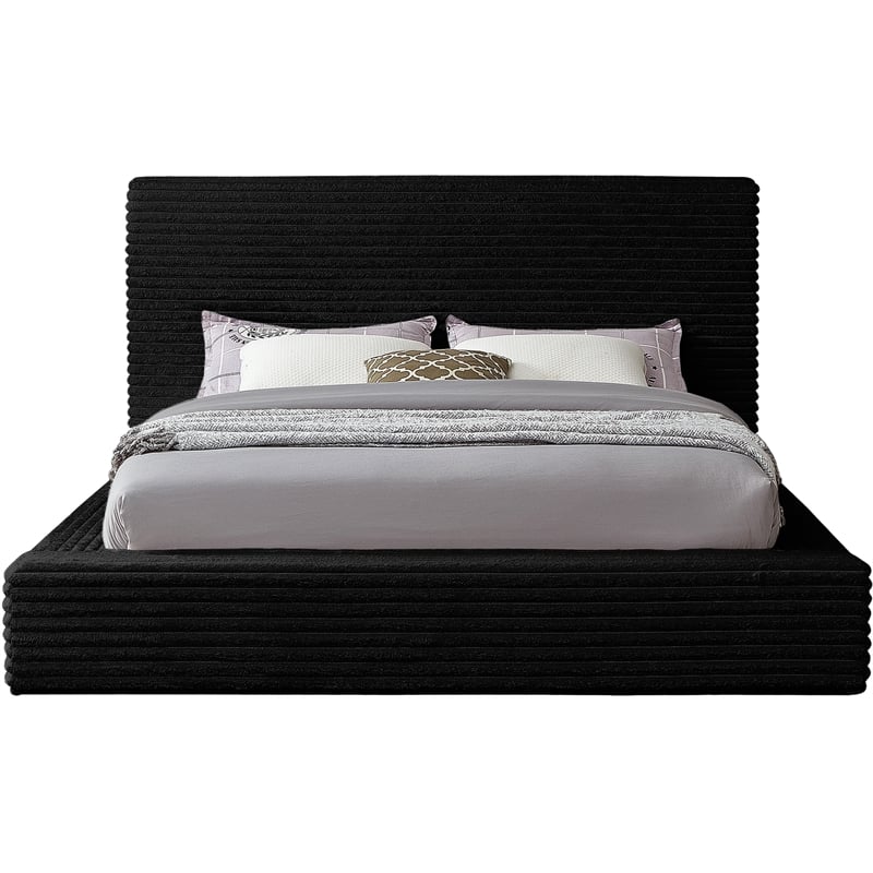 Meridian Furniture Dexter Black Corduroy Queen Bed