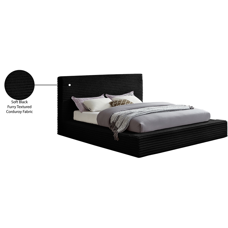 Meridian Furniture Dexter Black Corduroy Queen Bed