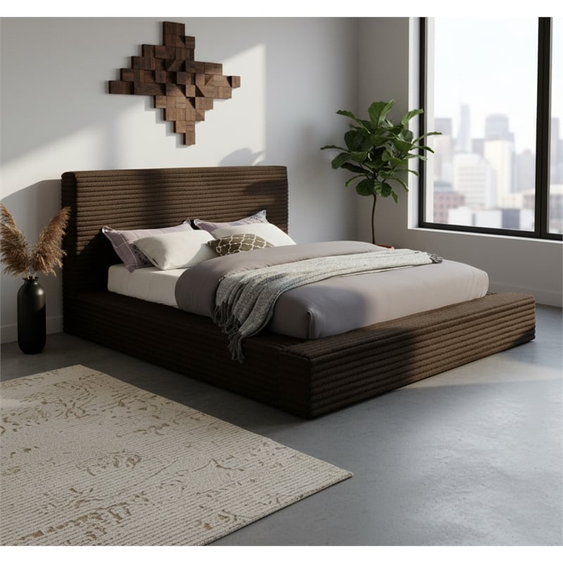 Meridian Furniture Dexter Brown Corduroy Full Bed