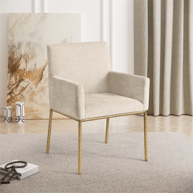 Meridian Furniture Reeves Beige Chenille Fabric Dining Chair (Set of 2)