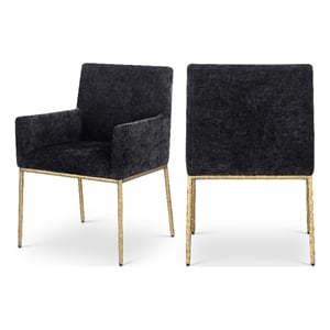 Meridian Furniture Reeves Black Chenille Fabric Dining Chair (Set of 2)