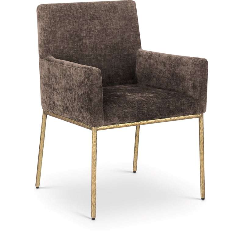 Meridian Furniture Reeves Brown Chenille Fabric Dining Chair (Set of 2)