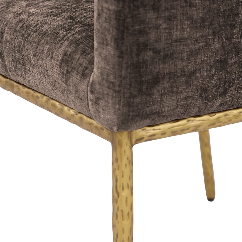 Meridian Furniture Reeves Brown Chenille Fabric Dining Chair (Set of 2)