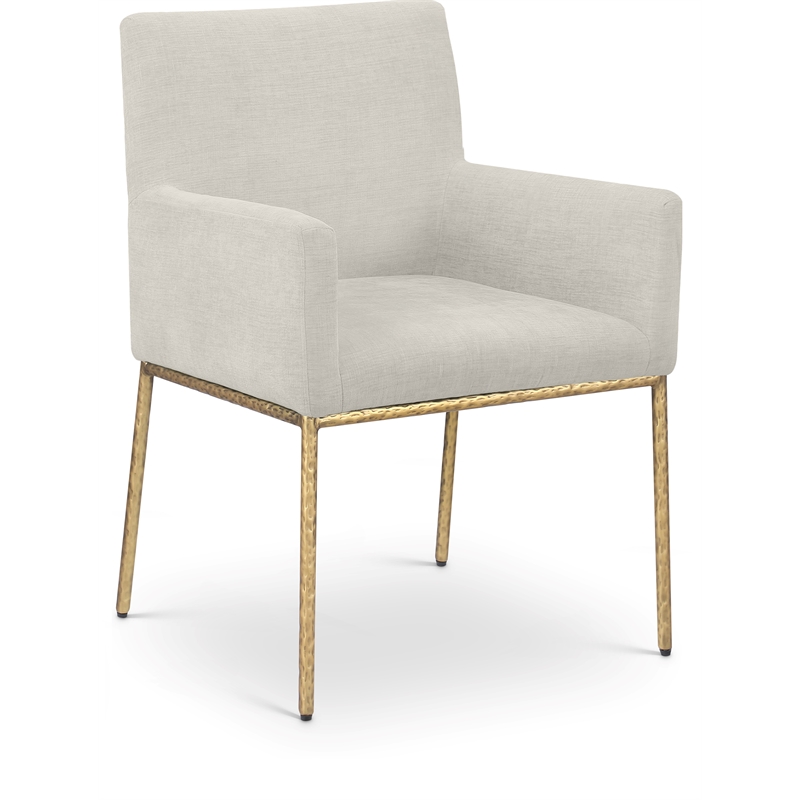 Meridian Furniture Reeves Cream Chenille Fabric Dining Chair (Set of 2)