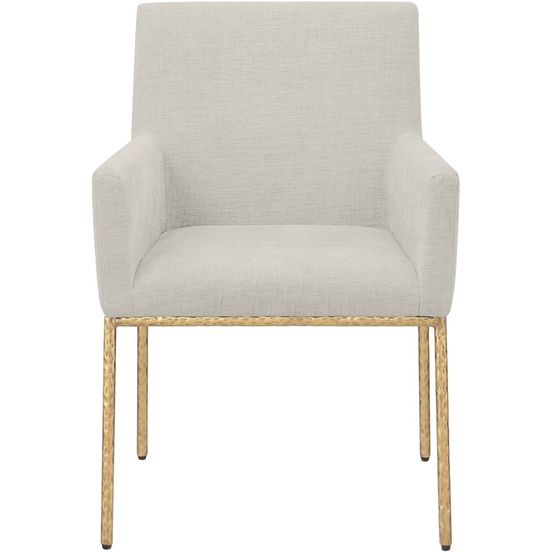 Meridian Furniture Reeves Cream Chenille Fabric Dining Chair (Set of 2)