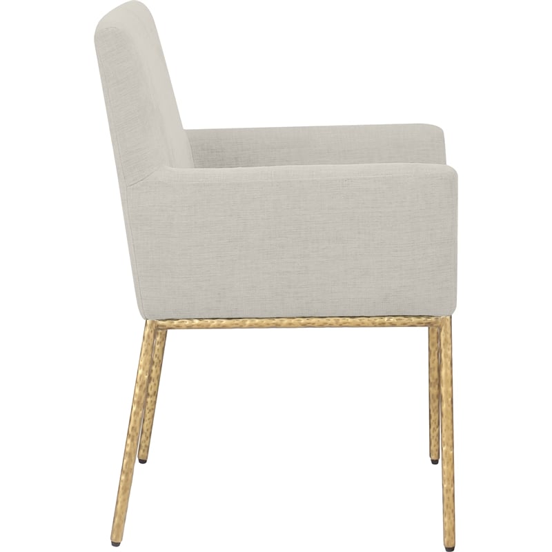 Meridian Furniture Reeves Cream Chenille Fabric Dining Chair (Set of 2)