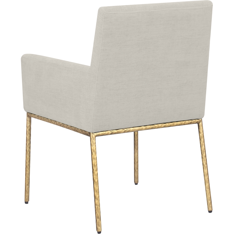 Meridian Furniture Reeves Cream Chenille Fabric Dining Chair (Set of 2)