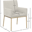 Meridian Furniture Reeves Cream Chenille Fabric Dining Chair (Set of 2)