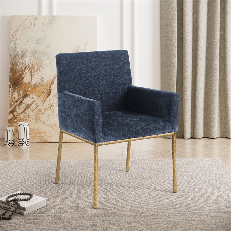 Meridian Furniture Reeves Navy Chenille Fabric Dining Chair (Set of 2)