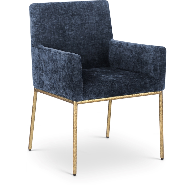 Meridian Furniture Reeves Navy Chenille Fabric Dining Chair (Set of 2)