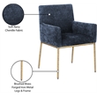 Meridian Furniture Reeves Navy Chenille Fabric Dining Chair (Set of 2)