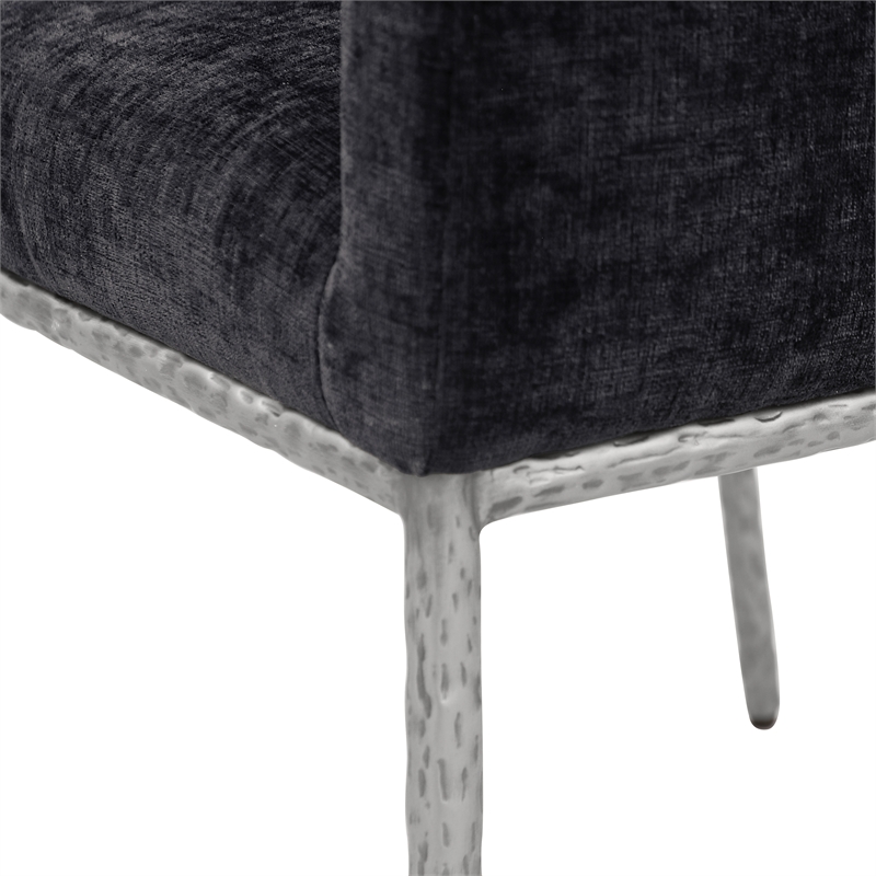 Meridian Furniture Reeves Black Chenille Fabric Dining Chair (Set of 2)