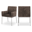 Meridian Furniture Reeves Brown Chenille Fabric Dining Chair (Set of 2)