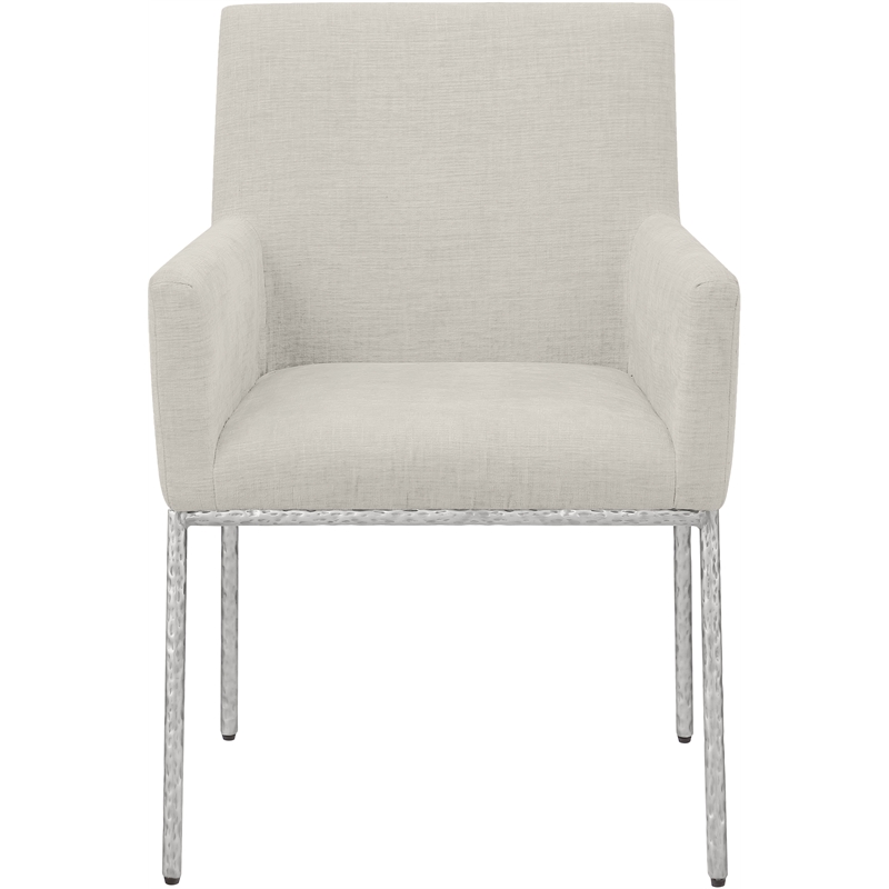 Meridian Furniture Reeves Cream Chenille Fabric Dining Chair (Set of 2)