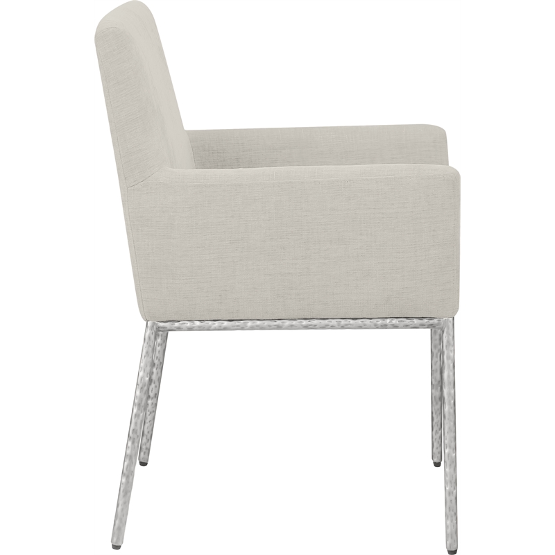 Meridian Furniture Reeves Cream Chenille Fabric Dining Chair (Set of 2)