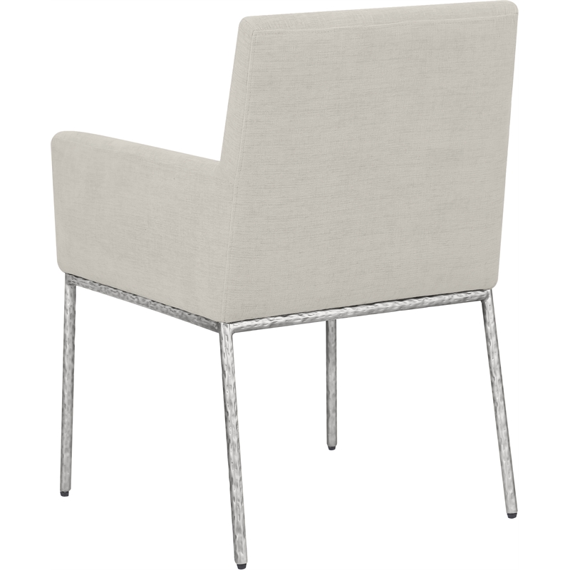 Meridian Furniture Reeves Cream Chenille Fabric Dining Chair (Set of 2)