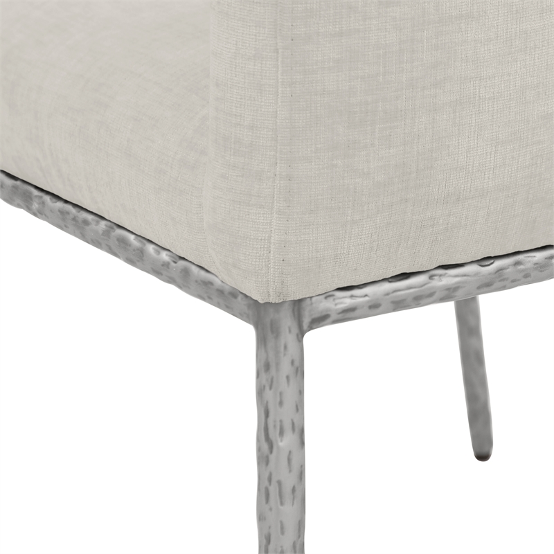 Meridian Furniture Reeves Cream Chenille Fabric Dining Chair (Set of 2)